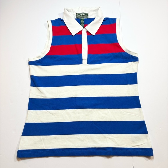 Ralph Lauren Active LRL Red White Blue Sleeveless Pullover Top - XL Golf Preppy - Picture 1 of 10